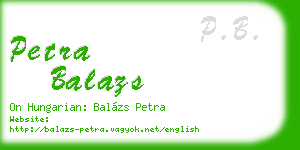 petra balazs business card