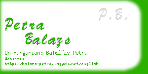 petra balazs business card